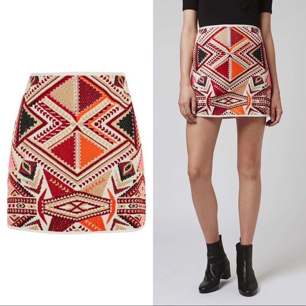 Topshop geometric tribal skirt